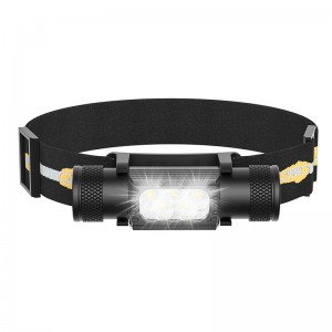 ʻO waho o ka wā hana lōʻihi wai pale poʻo me ka led Camping Mining Head Lamp Fishing Rechargeable LED Headlamp.