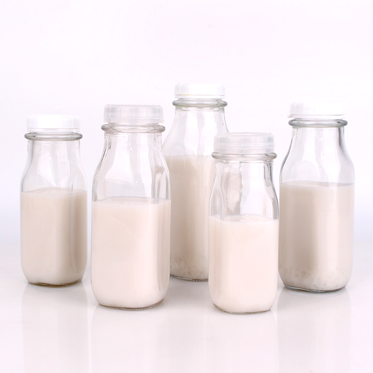 Wholesale empty 240ml 360ml 400ml 500ml 930ml 1liter glass bottles for milk