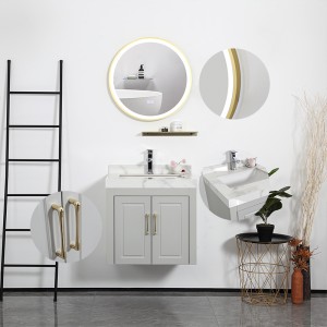 Modern Bathroom cabinet with zinc alloy Handle and solid wood body ,waterproof