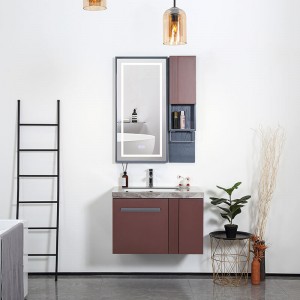 Modern floor standing Bathroom cabinet with Wood grain color