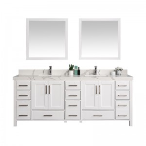 Modern Solid Wood Bathroom Cabinet 84inch White...