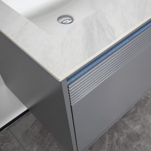 Modern Bathroom cabinet with slab ceramic basin ,small size with 600mm