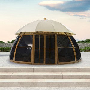 Baja Galvanis Luar Ruangan Hardtop Atap Kanopi Gazebo Permanen