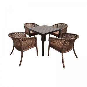 Furniture Medium Brown Rattan Indoor-Outdoor Restaurant Stack Chair