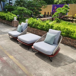 Patio Wicker Furniture Set, Rattan Kunze Sofa Yakagadzirirwa Bindu Balcony