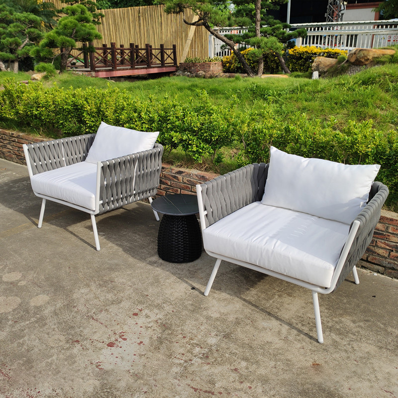 Patio Conversation Bistro Set, Outdoor All-Weather Ropes Furniture para sa Porch, Backyard