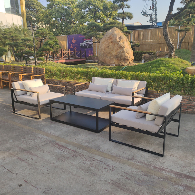 Conjunto de conversa de pátio de estilo europeu moderno conjunto de móveis de exterior Conjunto de sofás de pátio ao ar livre