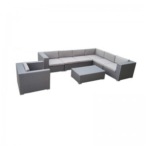 Mga Set ng Patio Furniture, Outdoor Sectional Patio Conversation Set na may Glass Table