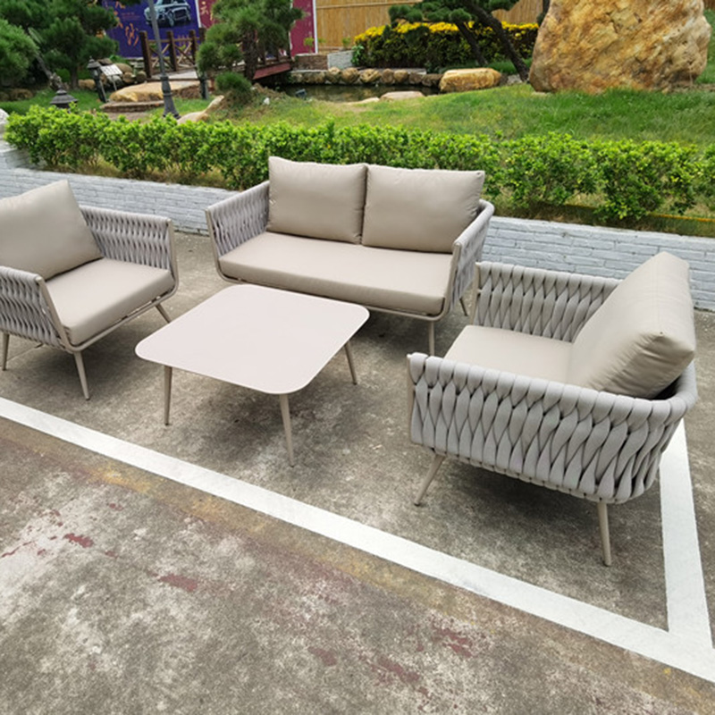 Conjunto de sofá para conversação com móveis de pátio de corda para ambientes externos Best Choice Products