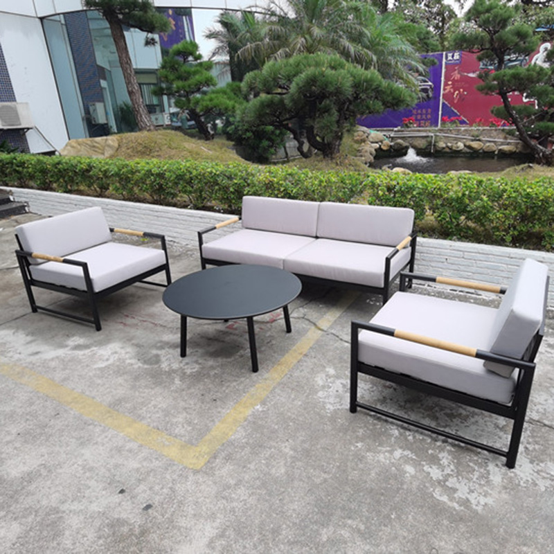 Сетови за мебел за надворешен двор, сет за разговор од бел метал