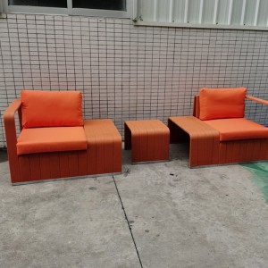 សាឡុងផ្នែកអាលុយមីញ៉ូ Shore Outdoor Patio Furniture Set Metal Conversation Set