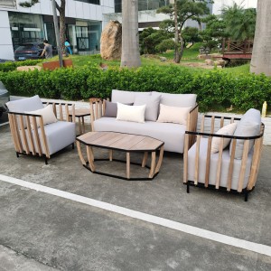 China Beach Tent Company –  Outdoor 4-Piece Acacia Wood Chat Set, Wood Conversation Sofa and Table Set  – Yufulong