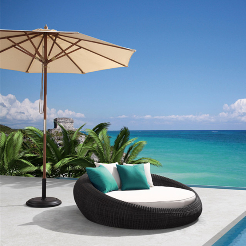 Espreguiçadeira redonda ao ar livre interior grande sofá de destaque cadeira de jardim piscina