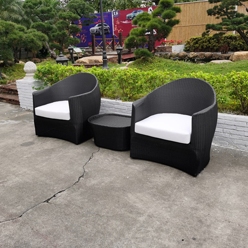 ריהוט פטיו נצרים כסאות שיחות קש ערכות ביסטרו תמונה מוצגת