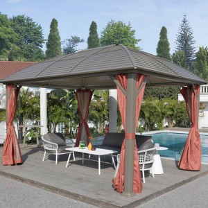 Outdoor-Pavillon für Terrassen mit Überdachung, wasserdichter Pavillon mit weichem Metallrahmen