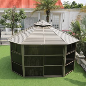 តង់ Gazebos សម្រាប់ Patios Outdoor Canopy Shelter ជាមួយនឹងវាំងននជ្រុងឆើតឆាយ