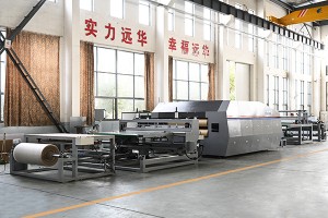 Automatic YH-001 Double Belt Flat Bed Laminating Machine For Fiber Special Materials