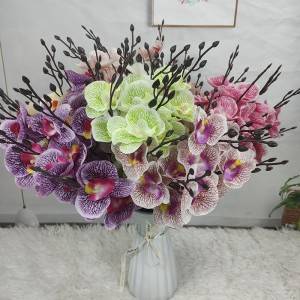 5 ჩანგალი Phalaenopsis დეკორატიული პლასტიკური ყვავილების საქორწინო ყვავილები