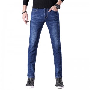 Стрейч-джинси з флісом і товщиною, універсальні для молодих чоловіків, зимові чоловічі теплі та тонкі джинси