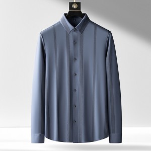 २०२२ नयाँ फ्याक्ट्री कस्टम प्लस साइज पुरुषहरूको फेसनदार लूज धारीदार शर्ट