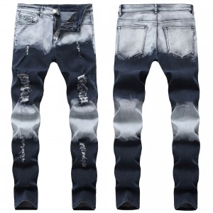 Сәнді жаңа жыртылған джинсы Ерлерге арналған Stretch Slim ерлер джинсы