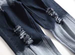 Сәнді жаңа жыртылған джинсы Ерлерге арналған Stretch Slim ерлер джинсы