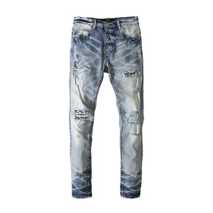 Dongke NUEVOS jeans de mezclilla destruidos personalizados rasgados jeans ajustados para hombres