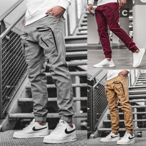 Factory Outlet Men’s Workwear Pants Woven Multi-pocket Casual Pants Drawstring cargo Pants