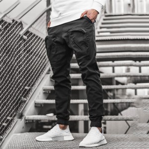 Factory Outlet Arbejdstøjsbukser til mænd Vævede fritidsbukser med flere lommer Cargobukser med snoretræk