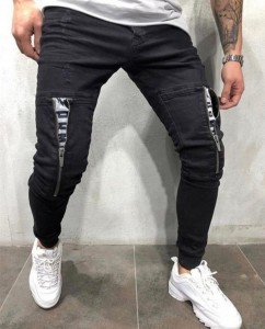 Fashion men’s denim trousers casual sports pants stretch trousers jeans men