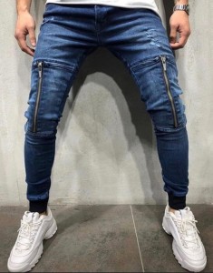 Modne moške denim hlače športne hlače za prosti čas raztegljive hlače jeans moške