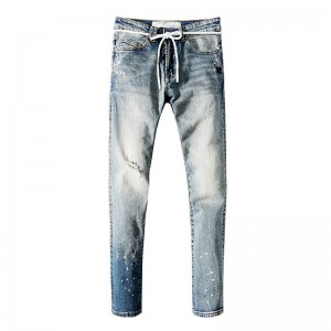 Jeans d'estate 2021, pantaloni casual da uomo, pantaloni all-match, piedi per autocoltivazione, jeans da uomo