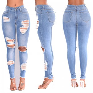 2022 hot selling fashion women ladies slim skinny big butt high waist long trousers pants denim jeans
