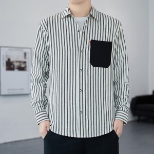 2022 חולצת פסים בשחור ולבן לגברים בהתאמה אישית במידות גדולות במידות גדולות