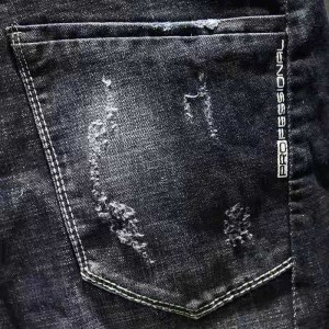 Žhavý výprodej pánské džínové kalhoty s rovnými nohavicemi, formální černé plus size džínové kalhoty