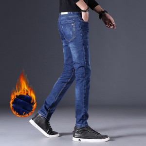 Jeans hombres otoño invierno nuevos productos europeos de gama alta pantalones rectos de terciopelo para hombres tendencia estiramiento delgado