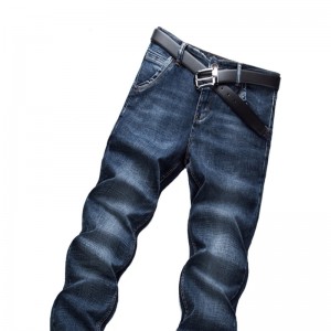 Seluar Slim Fit Straight Leg Enzyme Wash Seluar Jeans Lelaki Hitam Bersaiz Besar