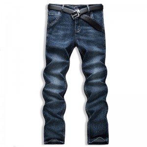 Slim Fit Straight Leg Bukser Enzym Wash Plus Size sorte mænds jeans