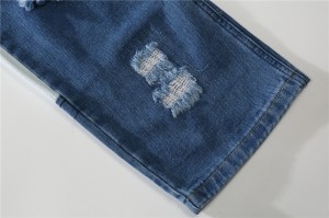 Augstas kvalitātes grafiti apdruka saplēsti džinsi vīriešu kontrasta šuvēm brīvas taisnas džinsa bikses