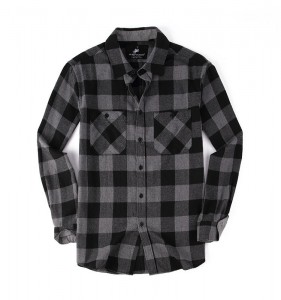 Fabrikstilpasset Ny hvid og sort plaid bomuld Oversized herreskjorter Langærmede plaidskjorter