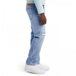 Pantalones vaqueros rasgados azules para hombre, pantalón largo, suelto, informal, transpirable, a la moda, personalizados