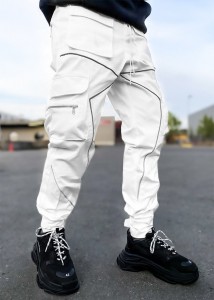 Pantalons décontractés salopette multi-poches pour hommes jambe droite lâche pantalons longs de course en plein air