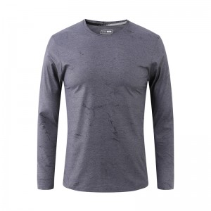 Simple Long Sleeve Personality Texture Pattern T-Shirt mêran
