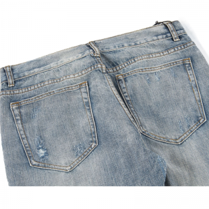 Pantalones pitillo informales de calle europeos y americanos con agujeros para pantalones de hombre.