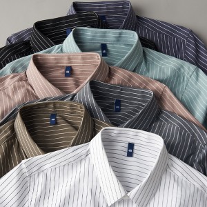 2022 חולצת פסים עסקית לגברים במידות גדולות בהתאמה אישית בסיטונאות במפעל
