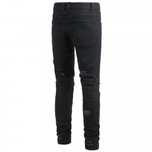 מכנסי ג'ינס סקיני ג'ינס לגברים עם אופנוע סטרץ' מצויד לגברים