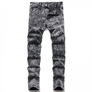 Fried Flower Men’s Casual Jeans Slim Small Feet Personality