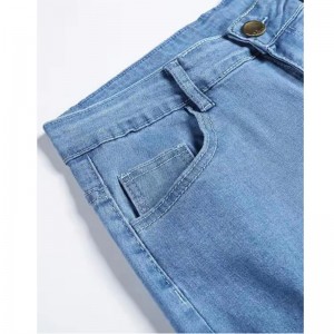 პოპულარული მაღალი ხარისხის Zipper Fly Skinny Blue მამაკაცის ჯინსი