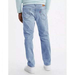Moda Traspirante Casuale Pantalone Loose Long Monkey Wash Blue Ripped Men Jeans Custom