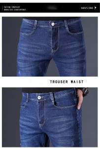 Džínsy pánske jeseň zima nový špičkový európsky tovar pánske zamatové rovné nohavice trend slim stretch